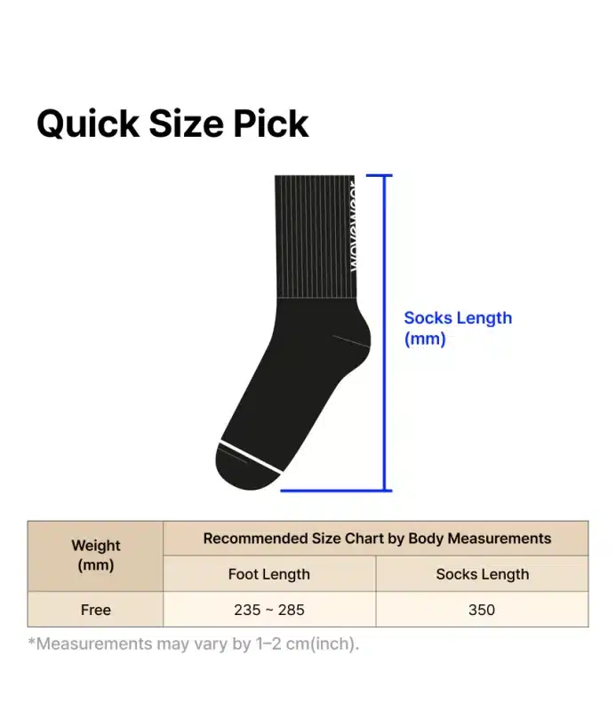 20251126 Socks Size Chart