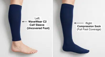 Calf compression sleeve vs compression sock side by side comparison