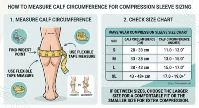 How to measure calf circumference for compression sleeve sizing