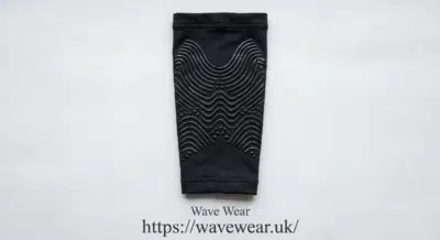 WaveWear C2 calf compression sleeve with built-in BWAS kinesiology taping technology